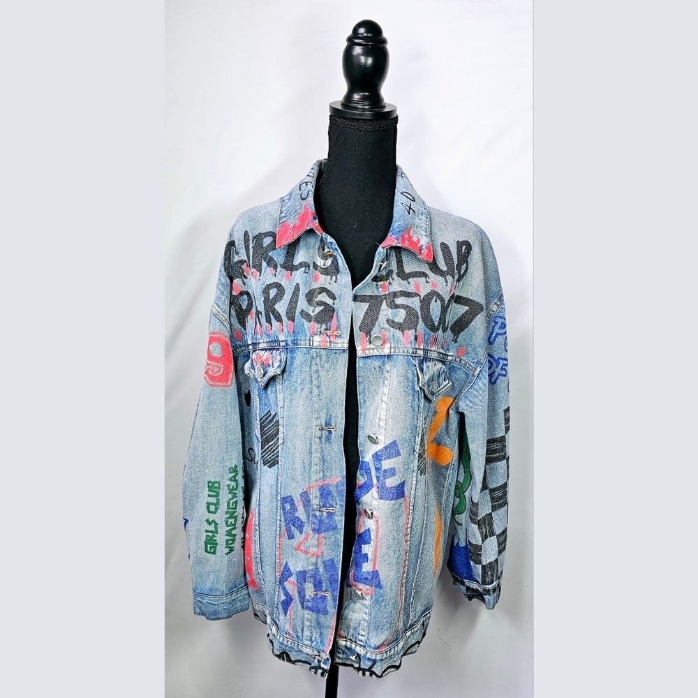 Small AKIRA Girls Club Graffiti Denim Jacket